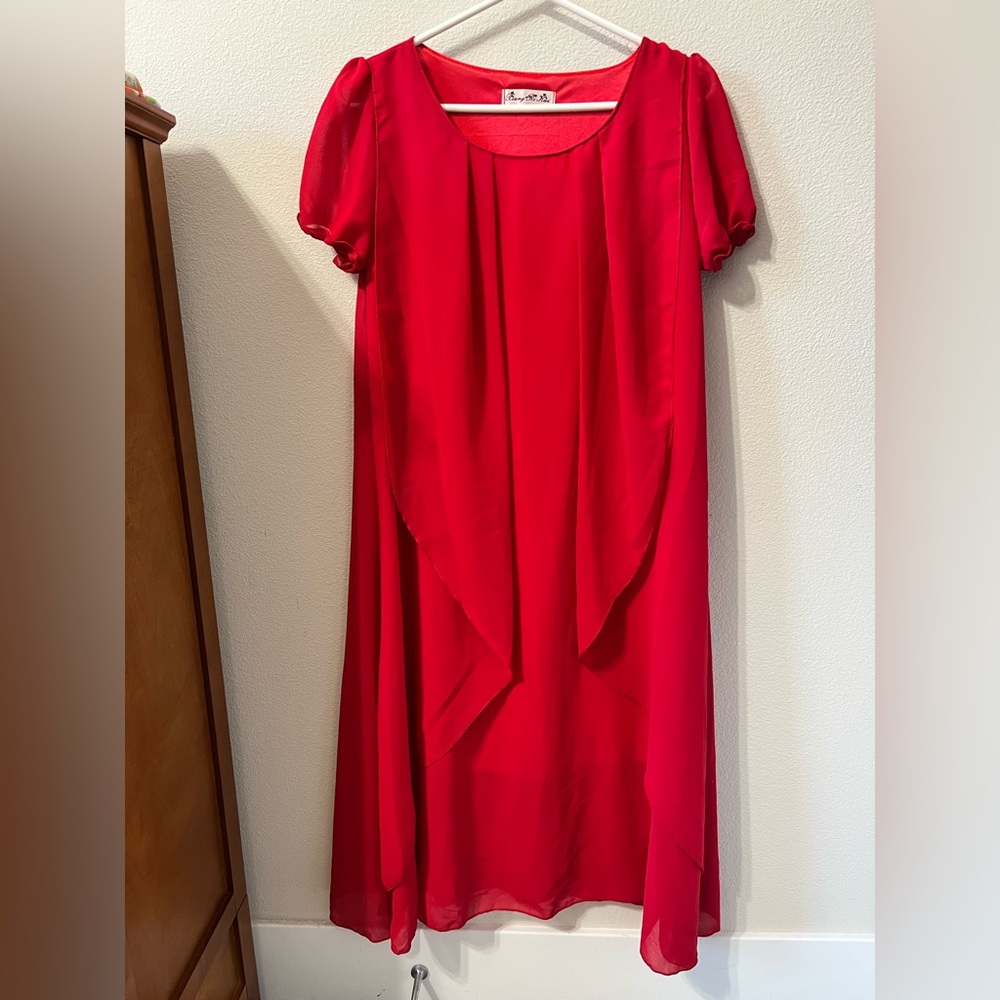 Red maxi dress